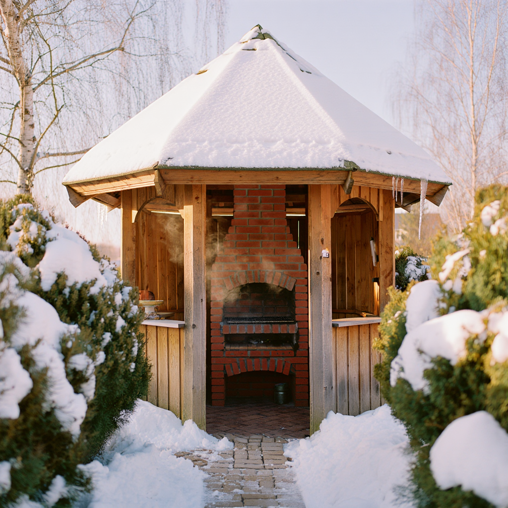 Беседки с барбекю для летнего и круглогодичного использования